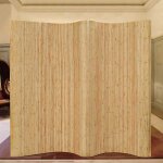 Paravent pliable beige - lemon� cloison de s�paration - d�coration salon - bambou largeur 250cm hauteur ...