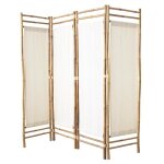 Paravent - box and beyond - 4 panneaux - bambou et tissu - 160 x 160 cm - intérieur Paravent - box and beyond - 4 panneaux - bambou et tissu - 160 x 160 cm - intérieur