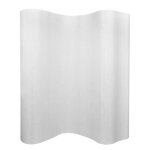 Paravent separateur de piece cloison de separation decoration meuble bambou blanc 250 cm