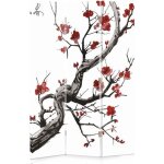 Paravent sur toile cerisier du japon 3 panneaux 110x170 cm une face cloison de sparation dcoration ...