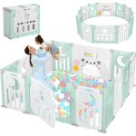 Parc bb 12 + 2 panneaux parc bebe modulable plastique parc bebe 150150cm avec porteparcs enfant xl ...