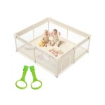 Parc b�b� 175x150cm aire de jeux s�curis�e pour enfants avec structure en filet id�al pour une utilisation ...