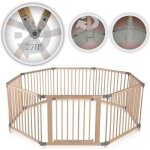 Parc bb en bois - baby vivo - 8 lments - barrire scurit pliable - avec porte - premium gris