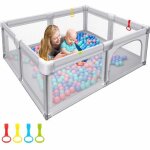 Parc pour bb enfants extra large 150x180x62cm parc pour bbs avec 4 anneaux de traction filet doux ...