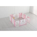 Parc b�b� plastique 14 panneaux barri�re de s�curit� b�b� centre dactivit�s pour enfants - - rose et ...
