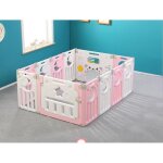 Parc b�b� plastique assemblable 12 panneaux barri�re de s�curit� pliable pour enfants 10 mois � 6 ans ...