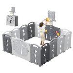 Parc b�b� plastique pliables 14 panneauxparc de jeux portable avec panier de basket - ballgrand espace ...