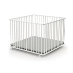 Parc bb pliant en bois formula baby - blanc - 100 x 100 cm - rglable sur 3 hauteurs