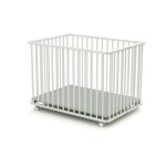 Parc bb pliant en bois formula baby - blanc - 70 x 100 cm - rglable sur 3 hauteurs