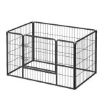 Parc pour chiens chiot et petits animaux en m�tal 122 x 80 x 70 cm noir