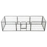 Parc pour chiens - vidaxl - 8 panneaux - acier enduit de poudre - 80 x 60 cm - noir Parc pour chiens - vidaxl - 8 panneaux - acier enduit de poudre - 80 x 60 cm - noir