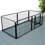 Parc � chiot animaleries avec 1 porte pliable 6 panneaux hauteur 60cm