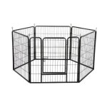 Parc enclos pour chien - yagewa - grillage de 6 panneaux - noir - 80x60cm - a poser au sol