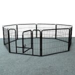 Parc enclos pour chiens métal pour chiots animaux grillage rongeur petit avec porte 8 panneaux Parc enclos pour chiens métal pour chiots animaux grillage rongeur petit avec porte 8 panneaux