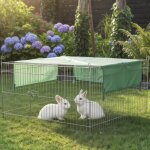 Parc enclos ext�rieur grillage en m�tal pour lapin poulecochon dinde taille s carr� �t� 2529