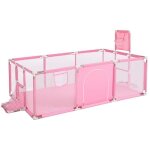Parc lit b�b� xxl rose barri�re de s�curit� portail 124x188x66cm aire de jeux pour les enfants � lint�rieur ...