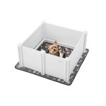 Parc de mise bas pour chien - vevor - 98 x 98 x 46 cm - hauteur r�glable - pour chiens de moyenne race ...