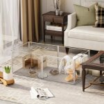 Parc pour petits animaux enclos lapin intrieur rongeur chiot cochon dinde - 6 panneaux - 124x63x40cm ...