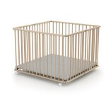 Parc pliant carr - webaby - cali - 100 x 100 cm - 4 roulettes - jusqu 24 mois - htre brut