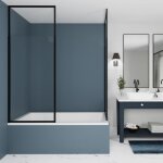 Pare baignoire 1 volet - gelco - only noir - 80 x 155 / 210