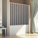 Pare baignoire de douche 170 cm h150 pvc mod. delfi avec ouverture latrale