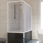 Pare baignoire douche en plastique pvc - nadia latérale - 70x170 cm - porte pliante - blanc mat Pare baignoire douche en plastique pvc - nadia latérale - 70x170 cm - porte pliante - blanc mat
