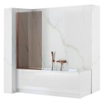 Pare - baignoire elegant 80 paroi de baignoire cuivre bross� 05x80x140cm