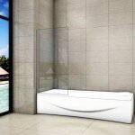 Aica pare - baignoire fix 40cm cran de douche hauteur 130cm en verre anticalcaire