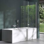 Pare - baignoire mai & mai 120x140cm 2 volets en verre esg avec rev�tement nano easy clean c1408