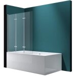 Pare - baignoire mai & mai 130x140cm 3 volets en verre esg avec rev�tement nano easy clean c116l