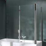 Pare - baignoire mai & mai 70x120x140cm 3 volets en verre esg avec rev�tement nano easy clean c113r