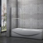 Pare - baignoire pivotant aica - 70x130cm - verre securit - porte - serviette - installation r�versible ...