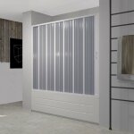 Pare - baignoire pliante en pvc blanc 170 cm latrale h 150 cm mod. flex