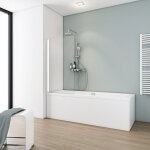 Pare baignoire rabattable 70 x 130 cm schulte verre 5 mm transparent paroi de baignoire 1 volet pivotant ...