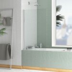 Pare baignoire rabattable 70x120cm - profilé chromé - verre trempé 4mm - elementary Pare baignoire rabattable 70x120cm - profilé chromé - verre trempé 4mm - elementary