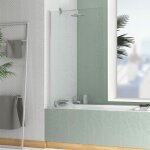 Pare baignoire rabattable 80x140cm - profilé chromé - verre trempé 4mm - elementary Pare baignoire rabattable 80x140cm - profilé chromé - verre trempé 4mm - elementary