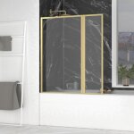 Pare baignoire avec volet pivotant 70 + 30x130cm - finition or dor bross - goldy contouring screen