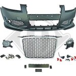 Pare choc avant pour audi a3 de 2005 a 2008 look rs3 avec calandre noir et chrome et antibrouillard.