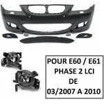 Pare choc parechoc avant look m5 pour bmw serie 5 e60 e61 phase 2 lci + 2 antibrouillard