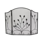 Pare - feu de chemine en fer forg 3 pans fleur