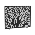 Pare - feu de chemine en mtal noir arbre