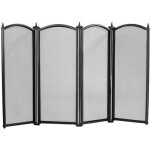 Pare - feu design - carlo milano - noir - scuritaire pour enfants - pliable - 85x50 cm