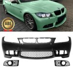 Parechoc pare choc avant pour bmw serie 3 e90 phase 1 look m3 + 2 antibrouillard avec trous pdc