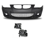 Parechoc pare choc avant look m5 en abs pour bmw serie 5 e60 + 2 antibrouillard