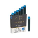 Cartouches dencre - parker - quink - 6 courtes - encre bleue - format standard