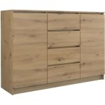 Parme - commode contemporaine 120x40x97 2 portes + 4 triroirs chambre / salon / bureau - buffet scandinave ...
