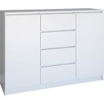 Parme - commode contemporaine 2 portes & 4 triroirs chambre / salon / bureau 40x120x97 - buffet scandinave ...