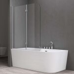 Paroi de baignoire 120x140cm sogood cortona1408 pare baignoire 2 volets pli - pivotant en verre de scurit ...
