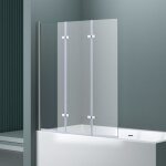 Paroi de baignoire 140x130cm sogood cortona116 pare baignoire 3 volets verre tremp transparent 6mm ct ...