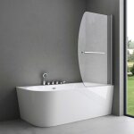Paroi de baignoire 90x140cm sogood cortona 112 pare baignoire 1 volet pivotant en verre de scurit transparen ...
